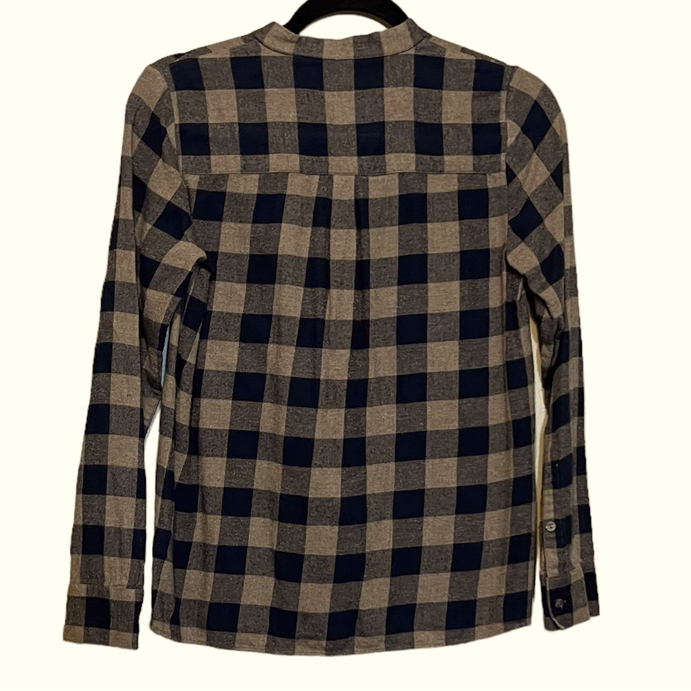 Madewell Buffalo Plaid Soft Flannel Blouse with Feminine Details Oversized XS - Picture 7 of 11